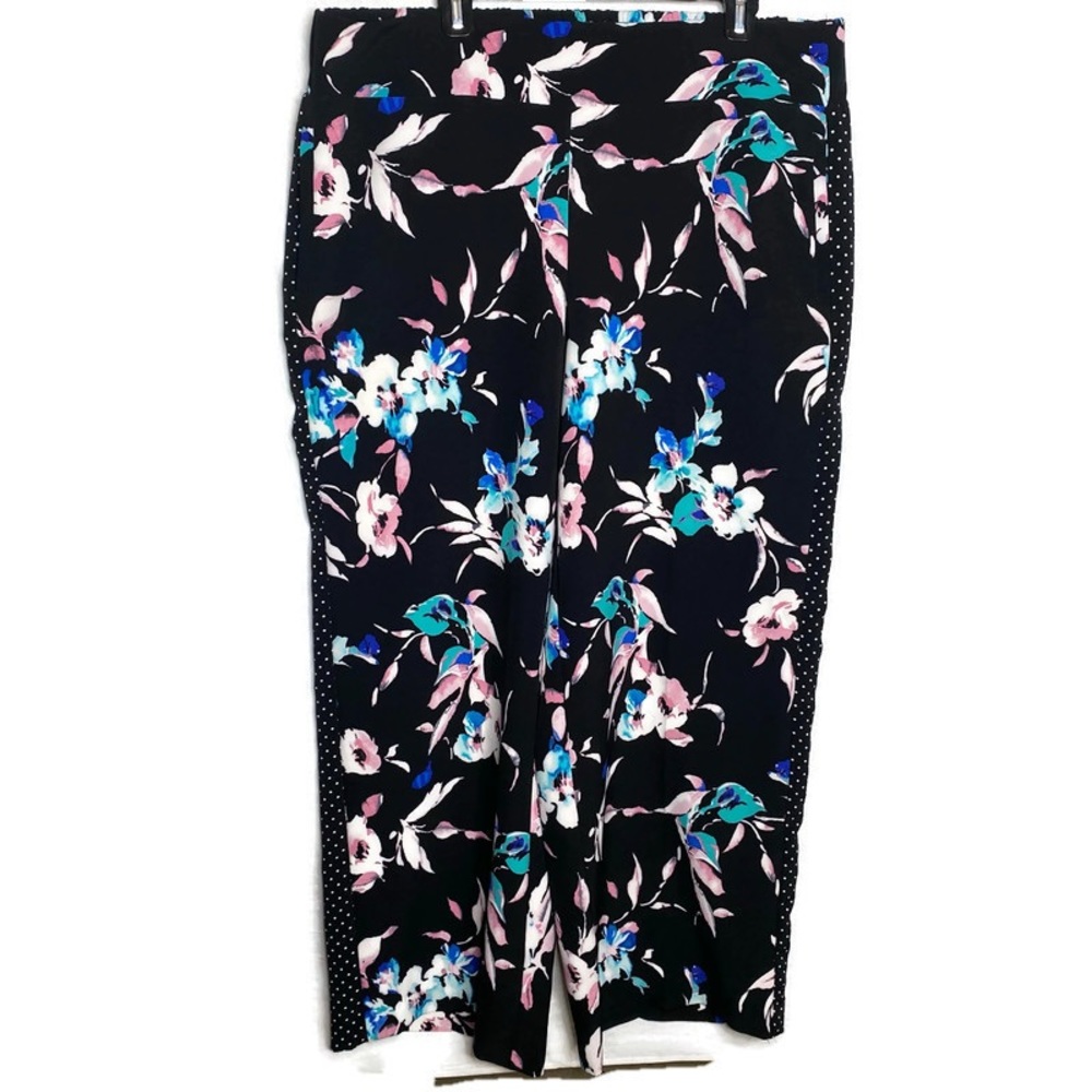 Lane Bryant 18 20 Wide Leg Pants Floral Polka Dot